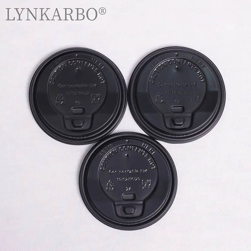 Cpla 90mm Flip Top Black Cup Lid